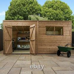Wooden Garden Shed Workshop 14x6 Outdoor Storage Pressure Treated Pent 14ft 6ft