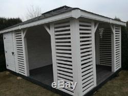 Wooden Garden Shelter Frame Gazebo Hot Tub Canopy shed extra space 5m x 3.5m