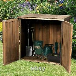 Wooden Garden Storage Cabinet Patio Cupboard Outdoor Tool Store Shed Toolbox