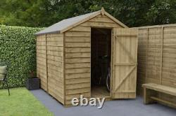 Wooden Garden Storage Shed 8 x 6 FT Overlap Apex Roof No Windows Free Delivery