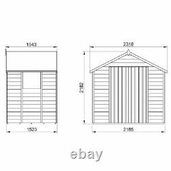 Wooden Garden Storage Shed Double Door Apex Felt Roof 7 x 5 FT Free Delivery