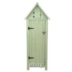 Wooden Garden Storage Shed Green Tool Organiser Cabinet Beach Hut Sentry Box