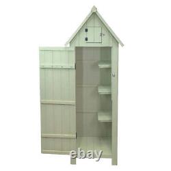 Wooden Garden Storage Shed Green Tool Organiser Cabinet Beach Hut Sentry Box