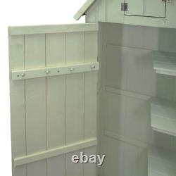 Wooden Garden Storage Shed Green Tool Organiser Cabinet Beach Hut Sentry Box