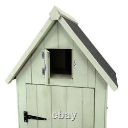 Wooden Garden Storage Shed Green Tool Organiser Cabinet Beach Hut Sentry Box