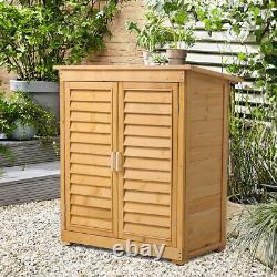 Wooden Garden Storage Shed Outdoor Tool Cabinet Patio Lawn Mower Wood Cupboard