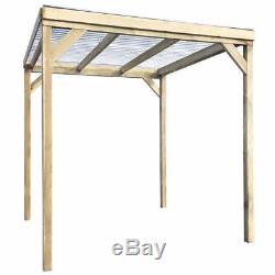 Wooden Garden Storage Shed Patio Outdoor BBQ Shelter Gazebo with PVC Roof 2 x 2 m