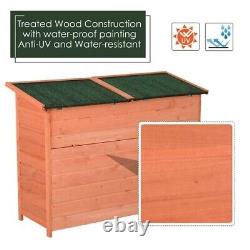 Wooden Garden Storage Shed Tool Cabinet Organiser With Shelves 128 x 49 x 90cm
