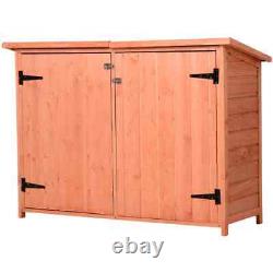 Wooden Garden Storage Shed Tool Cabinet Organiser withShelves 128L x 49W x 90H cm
