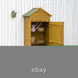 Wooden Garden Storage Shed Tool Cabinet with Two Lockable Door