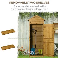 Wooden Garden Storage Shed Tool Cabinet with Two Lockable Door