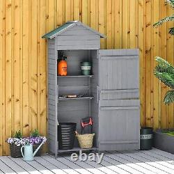 Wooden Garden Storage Shed Tool Cabinet with Two Lockable Door 189x82x49cm