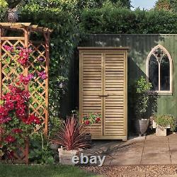 Wooden Garden Storage Shed Unit, 3-Tier Shelves Tool Cabinet Organizer