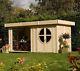 Wooden Garden Summer 16x8Ft House Outdoor Guest Play Room Office Log Cabin Shed