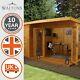 Wooden Garden Summerhouse with Side Shed 12x8 Studio Tongue & Groove 12ft 8ft