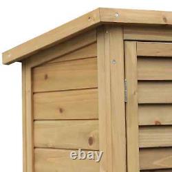 Wooden Garden Tool Shed Outdoor Patio Lawn Equipment Storage Cabinet with Shelf