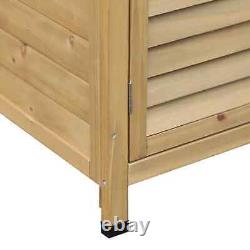 Wooden Garden Tool Shed Outdoor Patio Lawn Equipment Storage Cabinet with Shelf