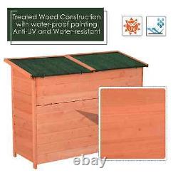 Wooden Garden Tool Shed Outdoor Patio Lawn Equipment Storage Shelf Double Door