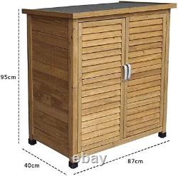Wooden Garden Tool Shed, Outdoor Storage Shed, Wooden Storage Shed With Shelfs