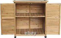 Wooden Garden Tool Shed, Outdoor Storage Shed, Wooden Storage Shed With Shelfs