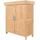 Wooden Garden Tool Shed Patio Lawn Equipment Storage Cabinet Shelf Double Door