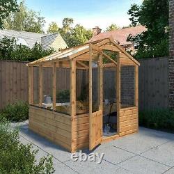 Wooden Greenhouse 6x6 Outdoor Garden Building Potting Shed Apex Roof 6ft 6ft