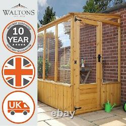Wooden Lean-To Pent Greenhouse 8x4 Outdoor Garden Storage Potting Shed 8ft 4ft