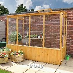 Wooden Lean-To Pent Greenhouse 8x4 Outdoor Garden Storage Potting Shed 8ft 4ft