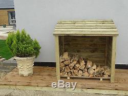 Wooden Log Store Outdoor Garden Shed W-1190mm x H-1180mm x D-710mm