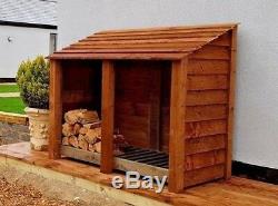 Wooden Log Store Outdoor Garden Shed W-1460mm x H-1260mm x D-810mm Clearance