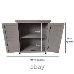 Wooden Outdoor Garden Storage Tool Shed 2 Sizes Spruce Wood Grey Felt Roof