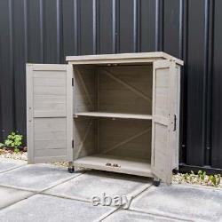 Wooden Outdoor Garden Storage Tool Shed 2 Sizes Spruce Wood Grey Felt Roof