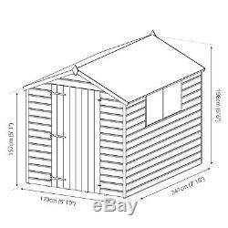 Wooden Shed 8x6 Outdoor Garden Storage Workshop Shiplap Apex Roof B Grade