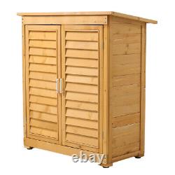 Wooden Shed Storage Cabinet Waterproof Garden Tool Shed Door Container Cupboard