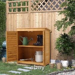 Wooden Shed Storage Cabinet Waterproof Garden Tool Shed Door Container Cupboard