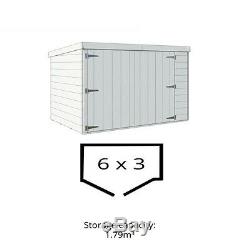 Wooden Storage Shed Outdoor Wood Chest Bikes Tools Garden Store Box Mower 3x6