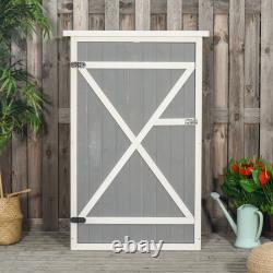 Wooden Storage Shed Wood Garden Tool Cabinet Free Standing