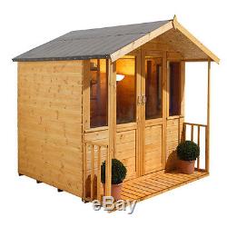 Wooden Summer House 7X7 Garden Shed FLOORING Included Traditional Relaxing Home