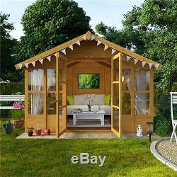 Wooden Summer House 8X10 Garden Shed FLOORING Included Traditional Relaxing Home