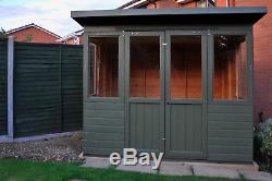 Wooden Summer House 8x5 Fully T&G Outdoor Garden Room Pent Shed Summerhouse Hut
