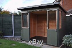 Wooden Summer House 8x6 Fully T&G Outdoor Garden Room Pent Shed Summerhouse Hut