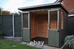 Wooden Summer House 8x7 Fully T&G Outdoor Garden Room Pent Shed Summerhouse Hut