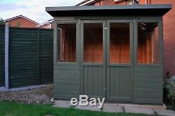 Wooden Summer House 8x8 Fully T&G Outdoor Garden Room Pent Shed Summerhouse Hut