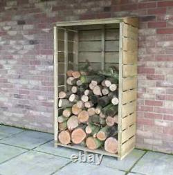 Wooden Wall Log Store Outdoor Garden Patio Log Store Shed Firewood Storage