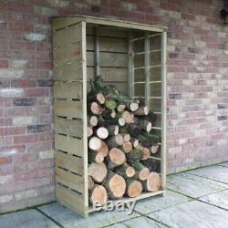 Wooden Wall Log Store Outdoor Garden Patio Log Store Shed Firewood Storage
