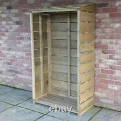 Wooden Wall Log Store Outdoor Garden Patio Log Store Shed Firewood Storage