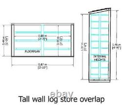 Wooden Wall Log Store Outdoor Garden Patio Log Store Shed Firewood Storage