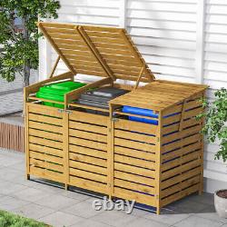 Wooden Wheelie Bin Storage Shed Outdoor Garden Triple Bin Screen Cover Shelter