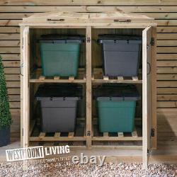 Wooden Wheelie Bin Store Shed Recycle Bins Storage Rubbish Waste Garden Cover