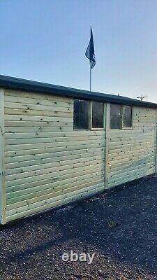 Wooden Workshop Tanalised Shed Heavy Duty 14mm Pressure Treated T&g Timber Shed